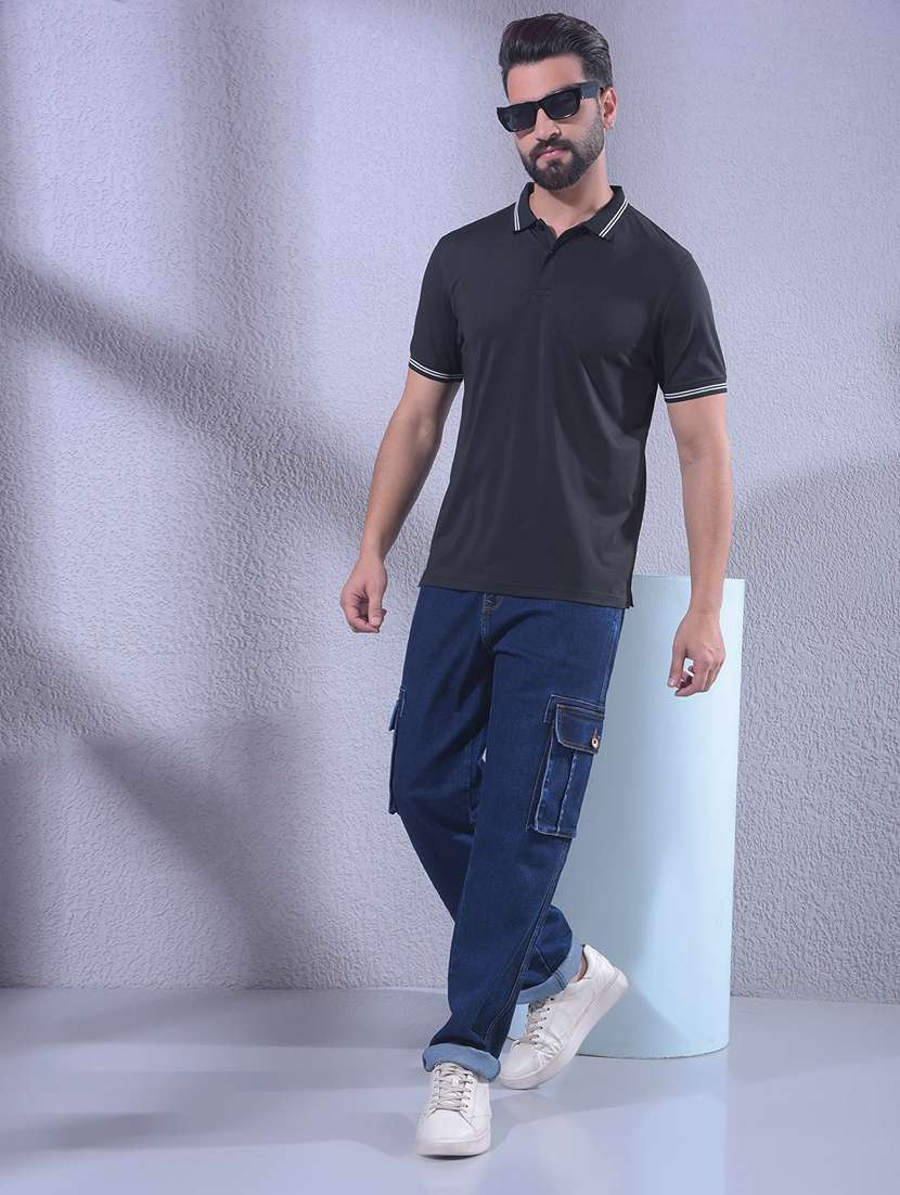 men solid short sleeve regular fit polo t-shirt - 22335971 -  Standard Image - 4