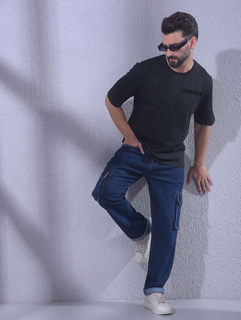 men logo print short sleeve oversized t-shirt - 22335982 -  Standard Image - 4
