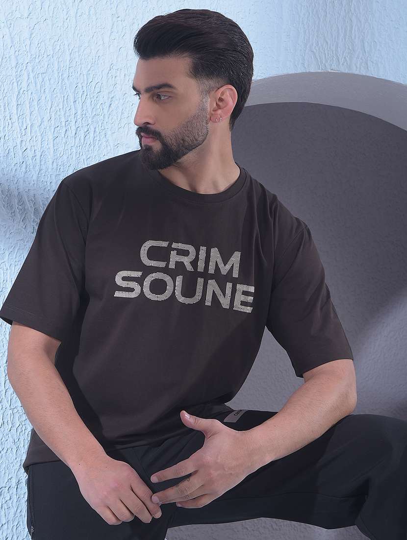 men typographic short sleeve oversized t-shirt