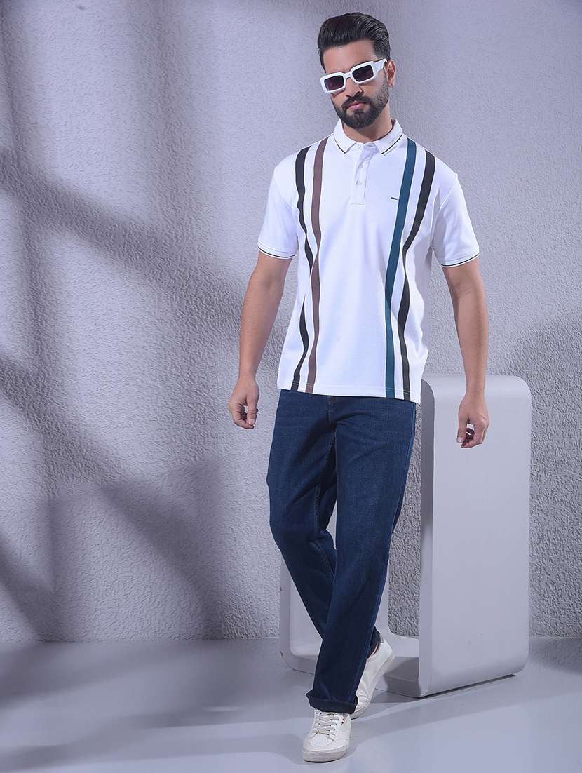 men striped short sleeve regular fit polo t-shirt - 22336020 -  Standard Image - 4