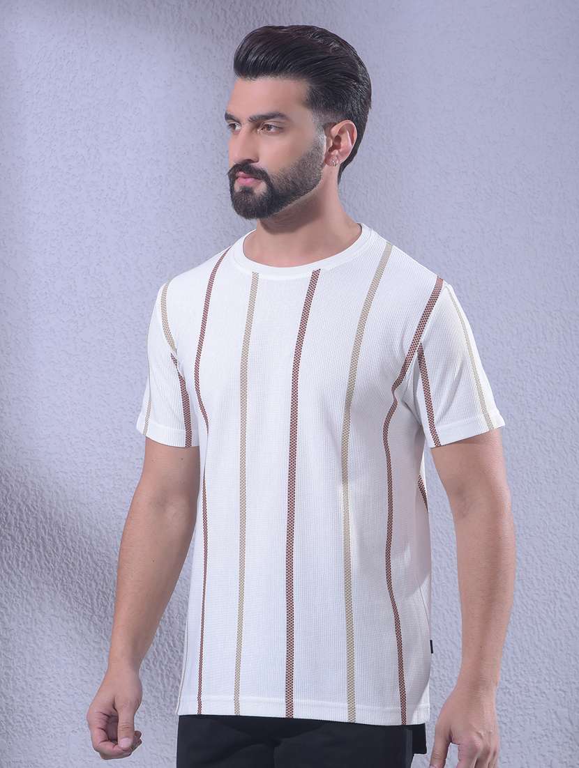 men striped short sleeve slim fit t-shirt - 22336025 -  Standard Image - 1