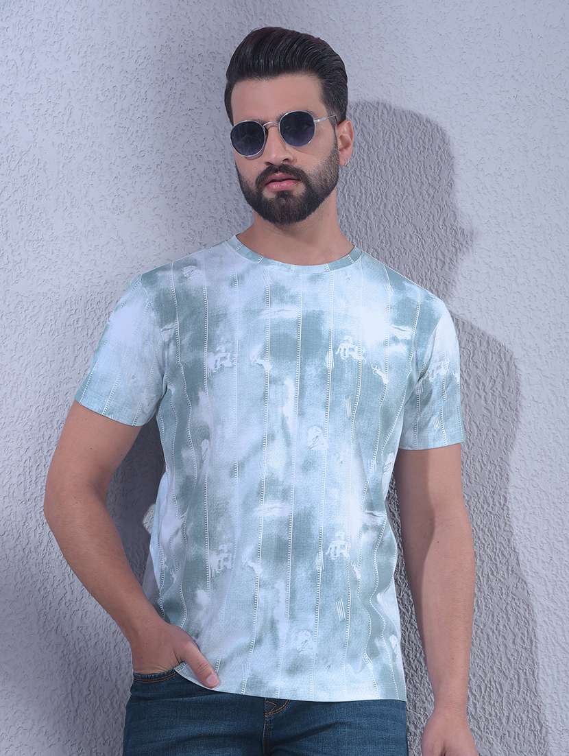 men printed short sleeve slim fit t-shirt