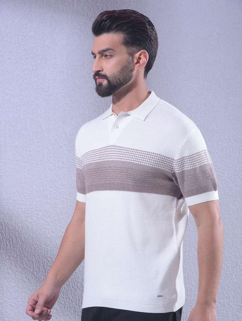 Men Striped Short Sleeve Regular Fit Polo T-shirt - 22336085 -  Standard Image - 1