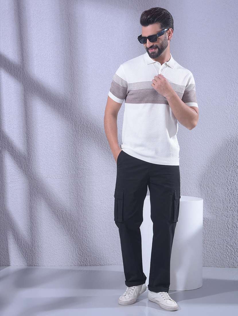 Men Striped Short Sleeve Regular Fit Polo T-shirt - 22336085 -  Standard Image - 4