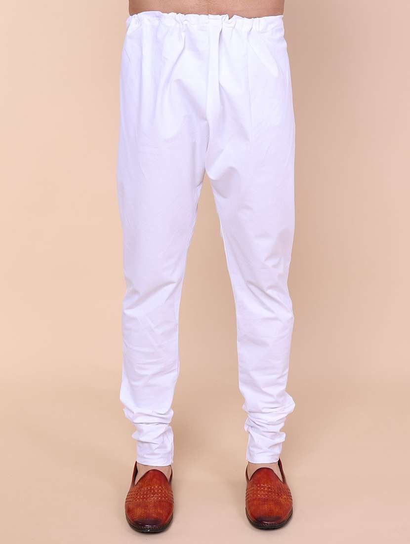 men solid mandarin neck kurta churidar ethnic wear set - 22336124 -  Standard Image - 4