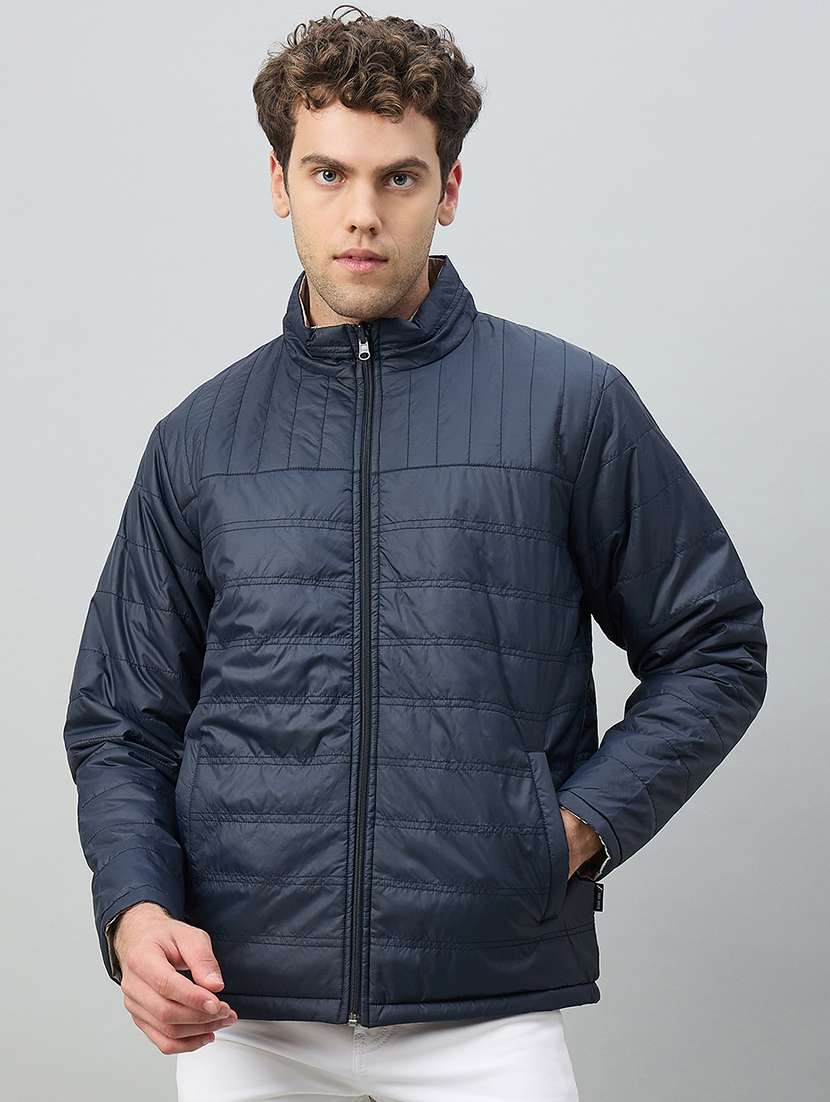 Men Solid Long Sleeve Reversible Bomber Jacket - 22336144 -  Standard Image - 1