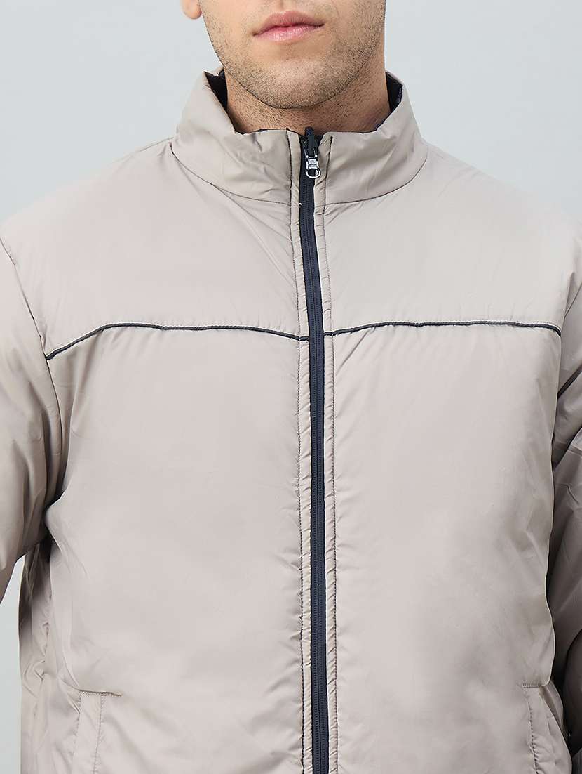 Men Solid Long Sleeve Reversible Bomber Jacket - 22336144 -  Standard Image - 4