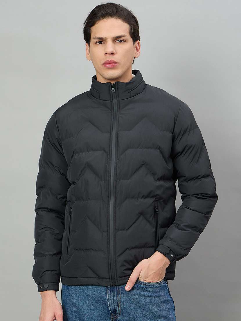 men solid long sleeve puffer jacket - 22336149 -  Standard Image - 1