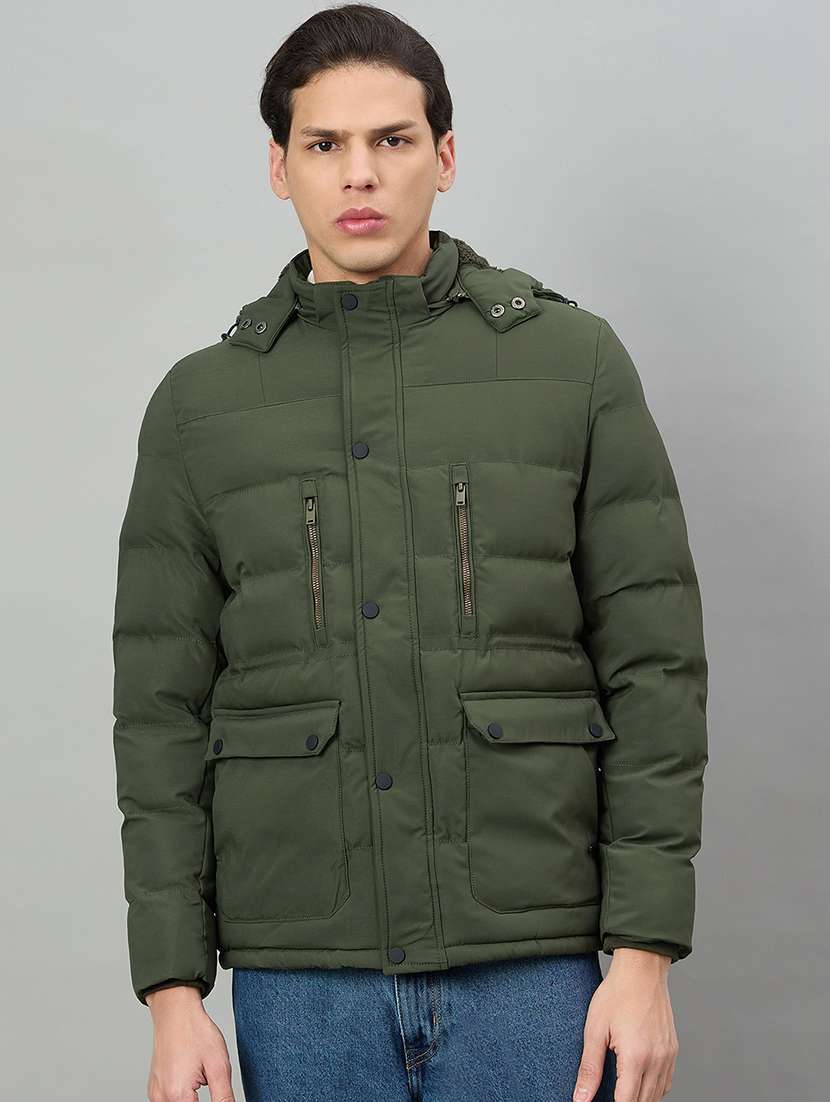 Men Solid Long Sleeve Puffer Jacket - 22336163 -  Standard Image - 1