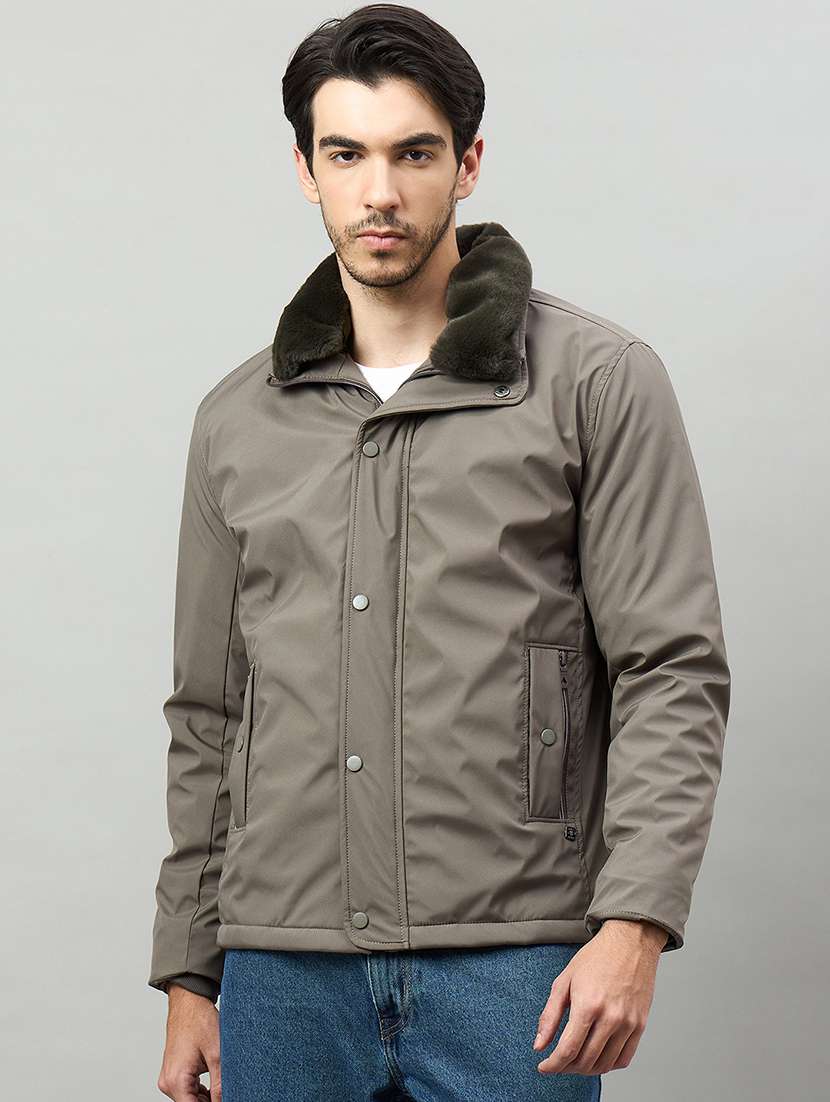 men solid long sleeve bomber jacket - 22336165 -  Standard Image - 1