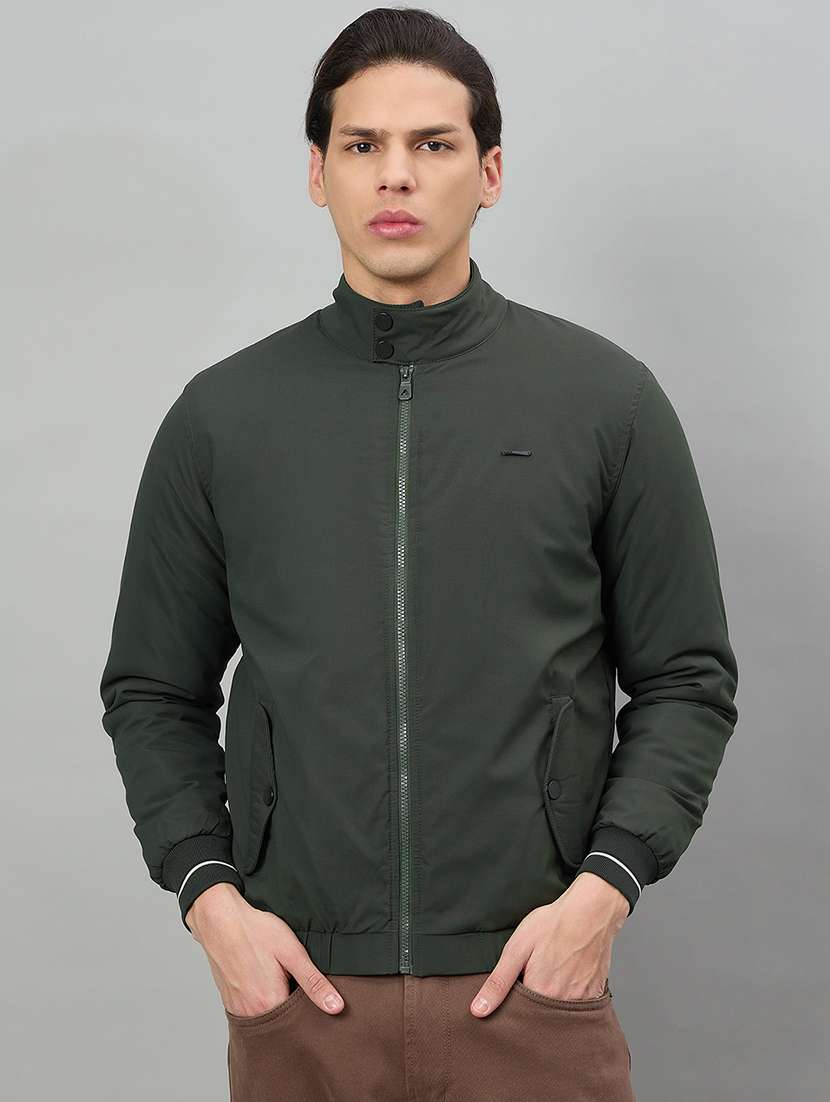 men solid long sleeve bomber jacket - 22336166 -  Standard Image - 1