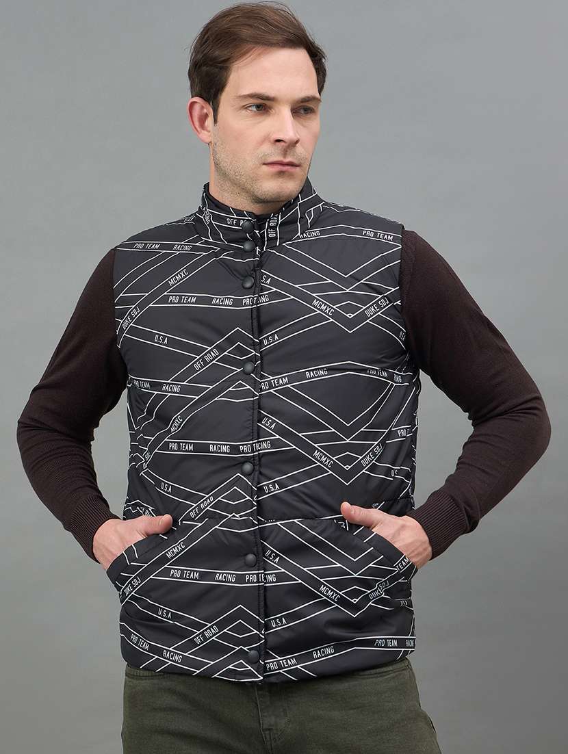 men printed sleeveless reversible bomber jacket - 22336169 -  Standard Image - 1