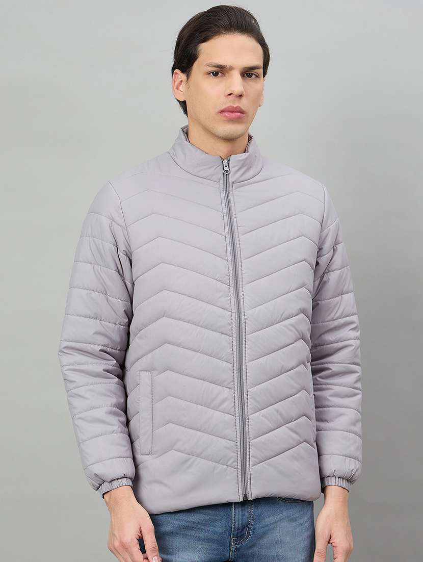 men solid long sleeve puffer jacket - 22336183 -  Standard Image - 1