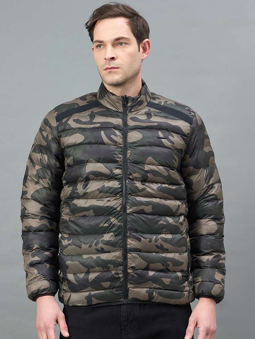 men camouflage long sleeve puffer jacket - 22336190 -  Standard Image - 1