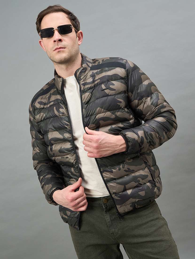 men camouflage long sleeve reversible puffer jacket - 22336191 -  Standard Image - 1