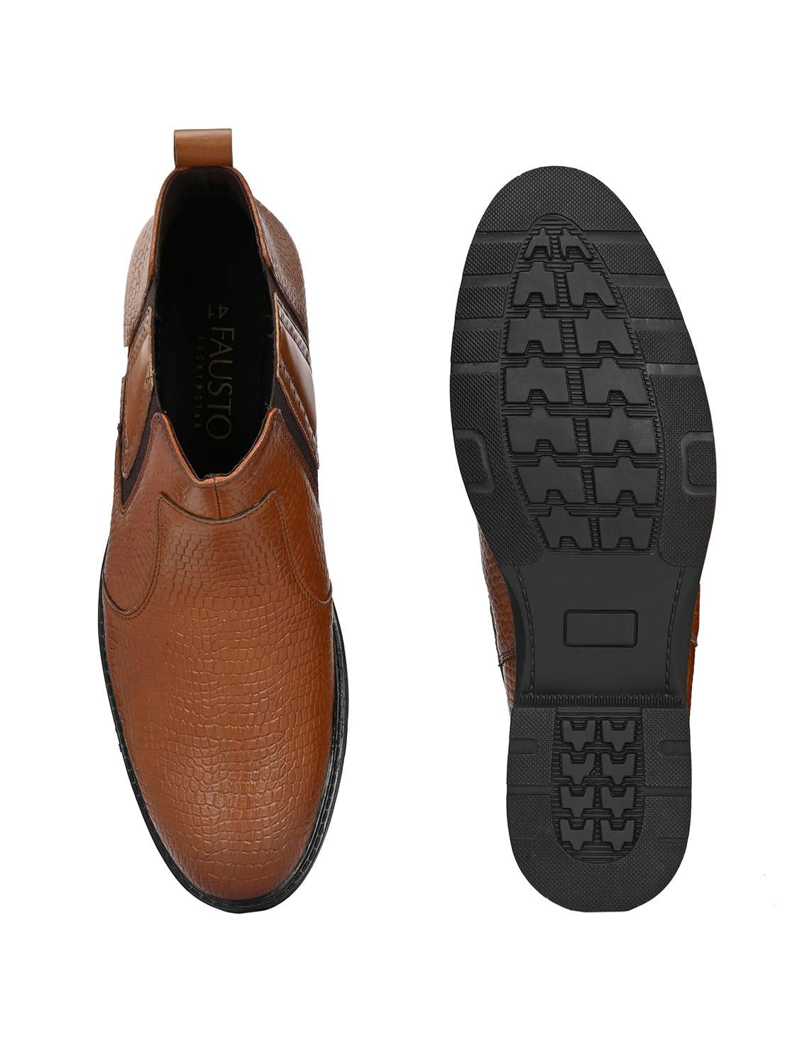 tan synthetic slip on boots - 22336387 -  Standard Image - 6