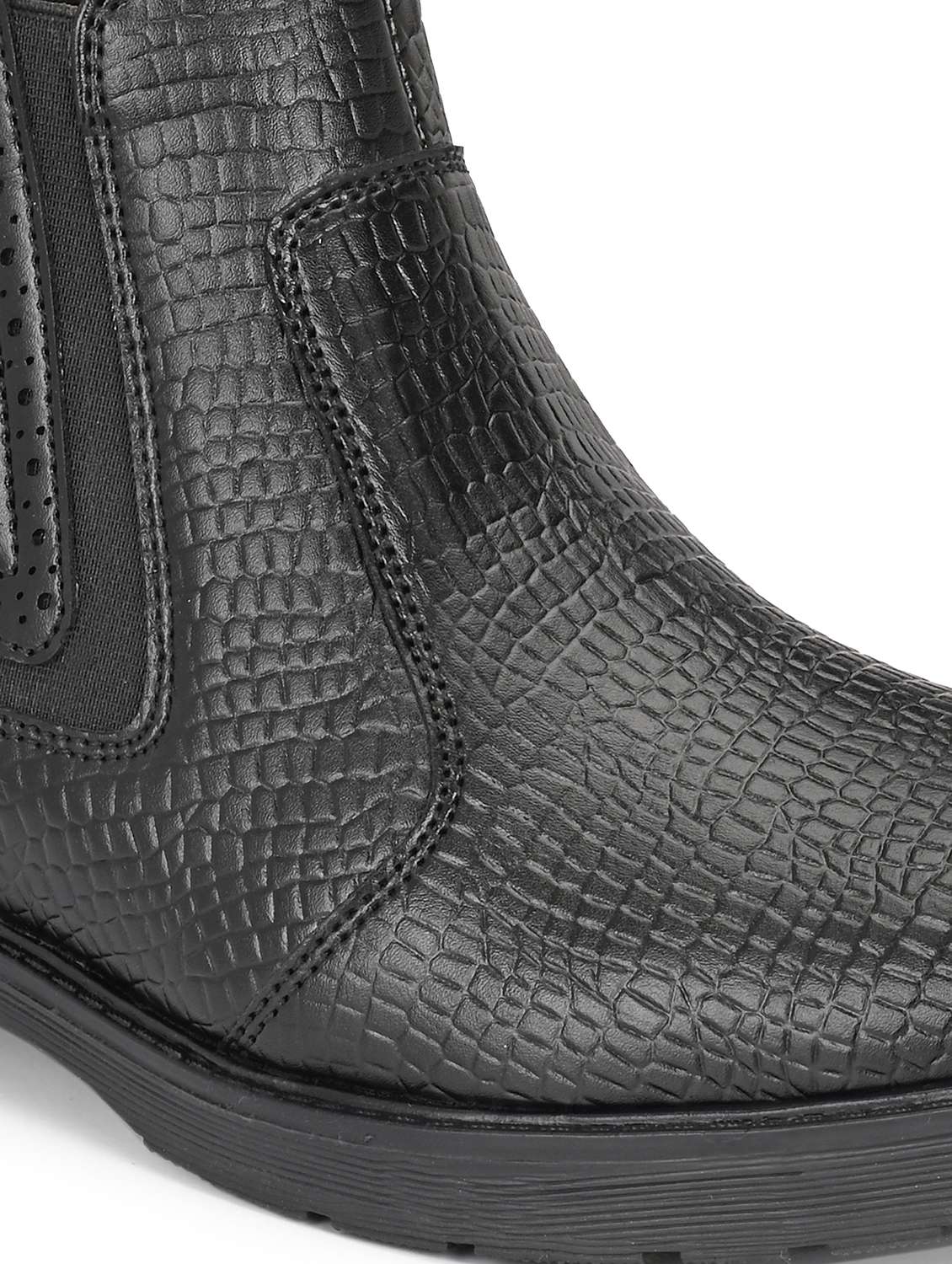 black synthetic slip on boots - 22336388 -  Standard Image - 4