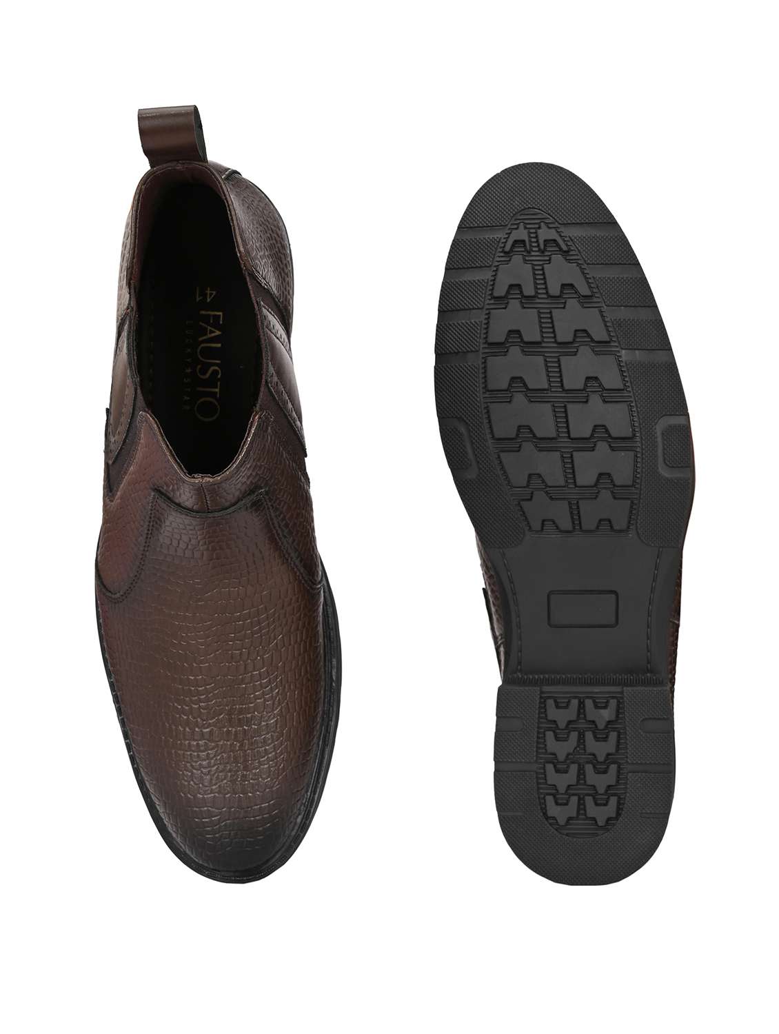 men brown slip on boot - 22336389 -  Standard Image - 4