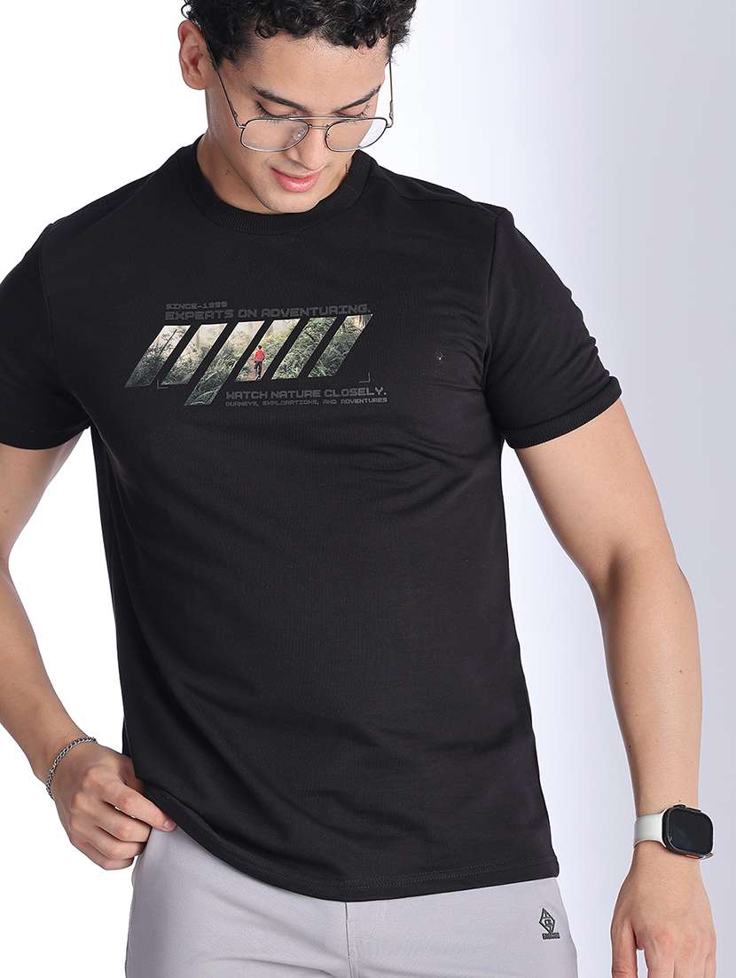men printed short sleeves regular fit t-shirt