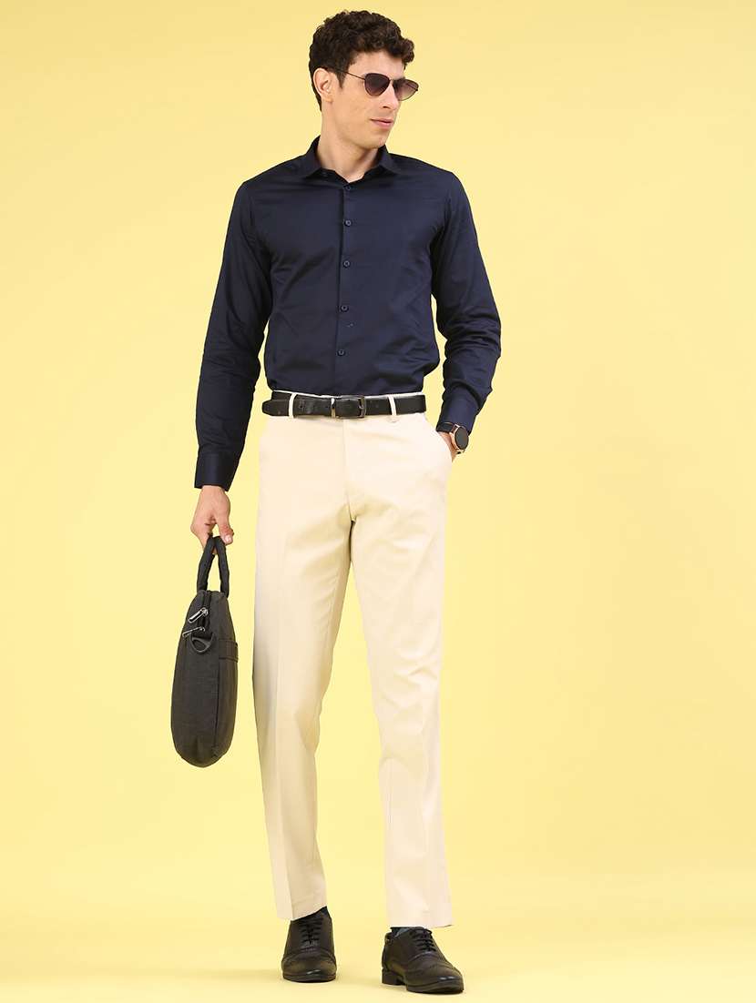 men solid long sleeve slim fit formal shirt - 22336629 -  Standard Image - 4