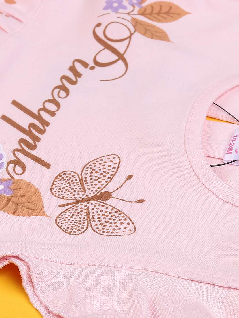 girls printed short sleeve frock with blommer - 22336679 -  Standard Image - 4