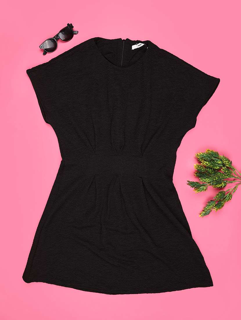 black cotton aline dress - 22336703 -  Standard Image - 1