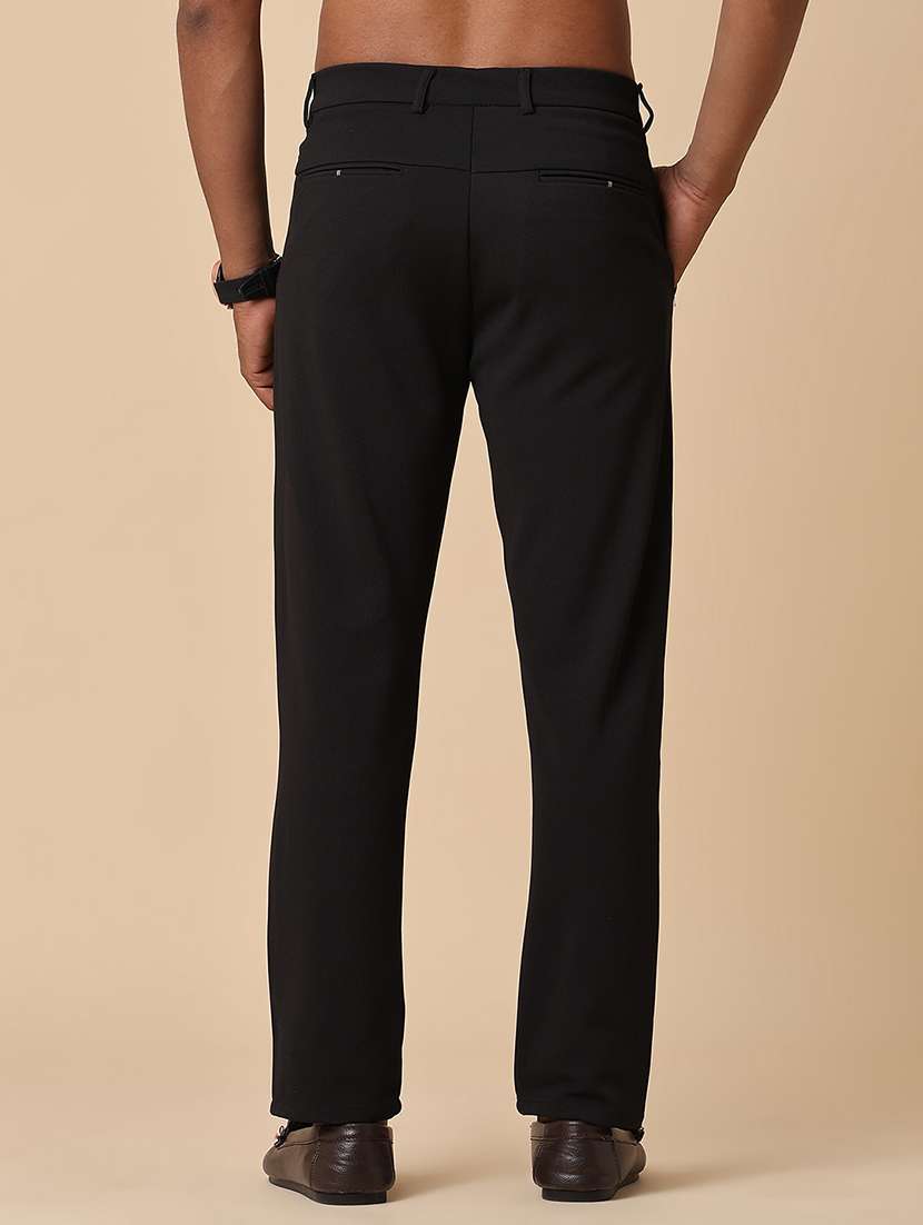 men solid mid rise flat front formal trouser - 22336785 -  Standard Image - 4