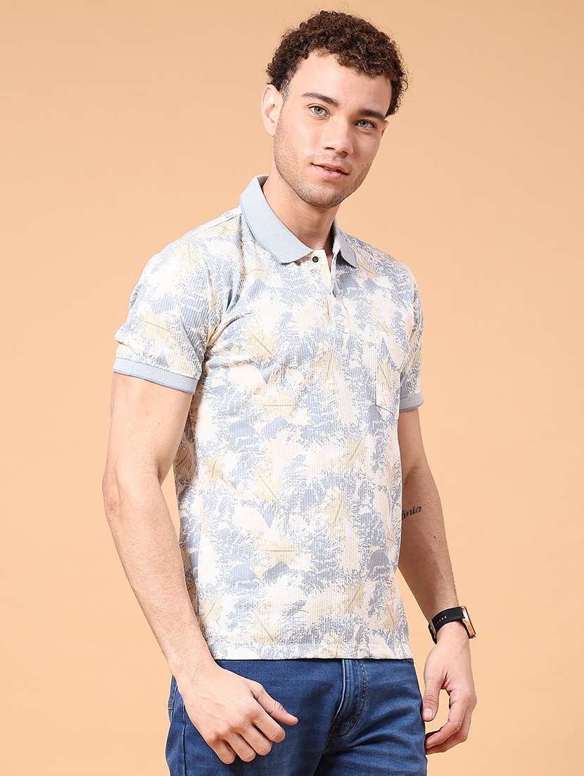 men printed short sleeve regular fit polo t-shirt - 22336824 -  Standard Image - 1