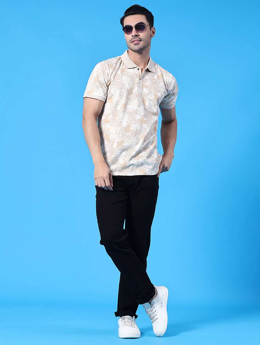 men printed short sleeve regular fit polo t-shirt - 22336825 -  Standard Image - 4