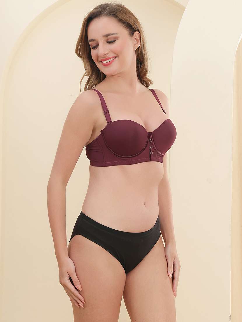 women solid bra and panty set - 22337181 -  Standard Image - 1