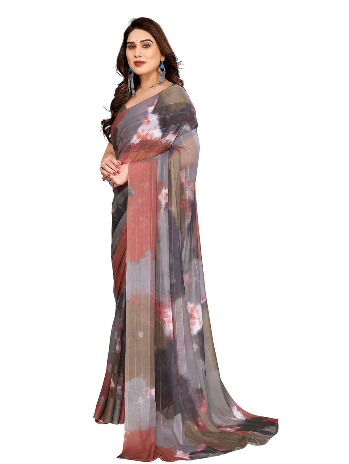 women printed casual wear saree with blouse - 22337234 -  Standard Image - 1
