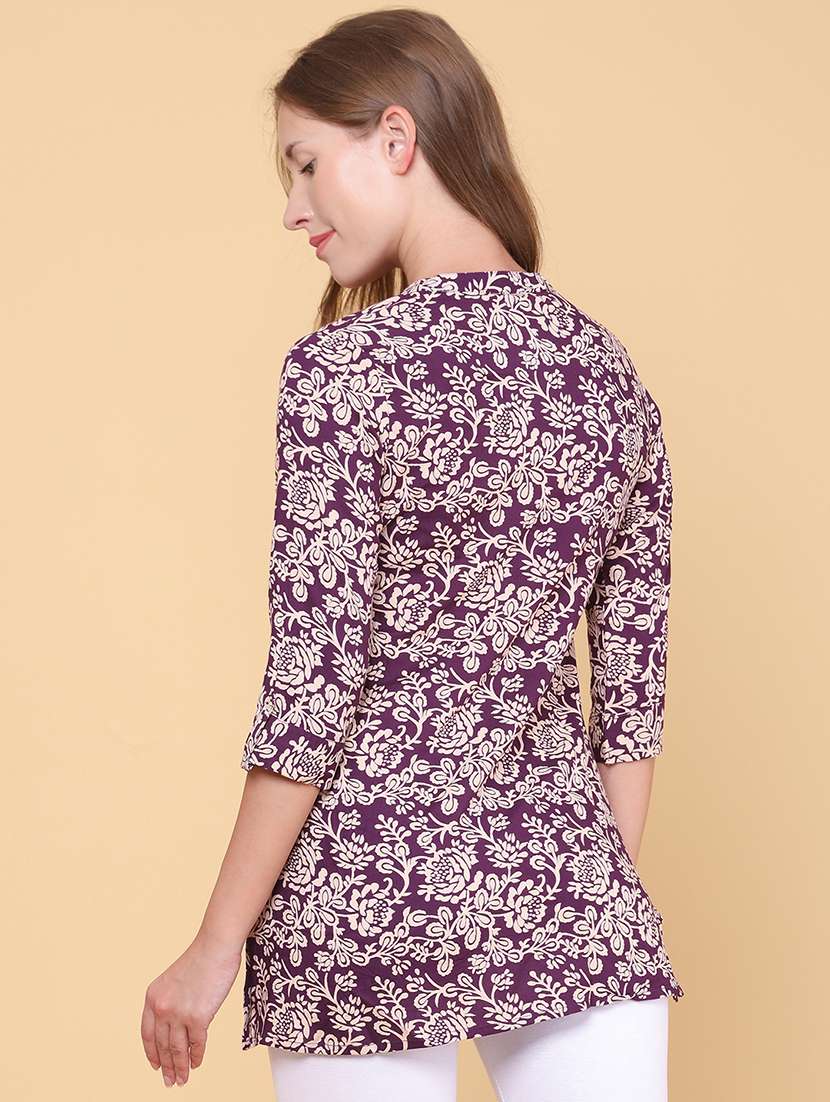 women printed three quarter sleeves kurti - 22337300 -  Standard Image - 4