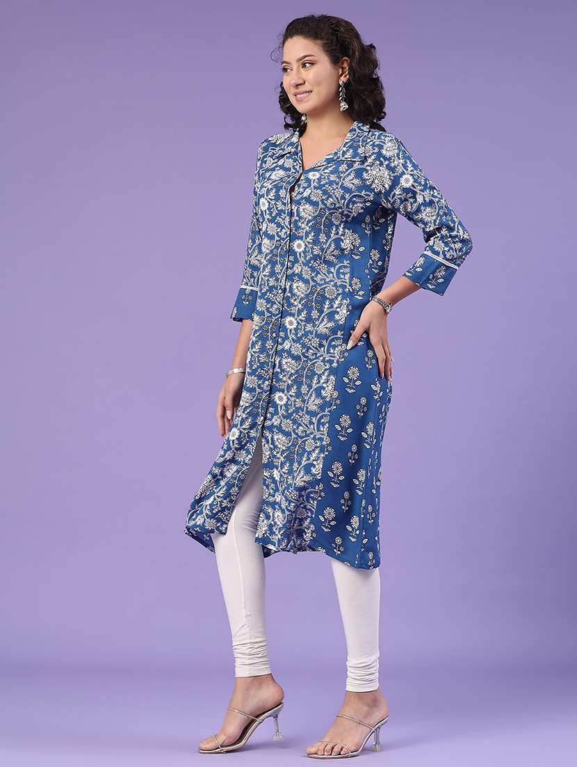 women printed long sleeve kurta - 22337368 -  Standard Image - 4
