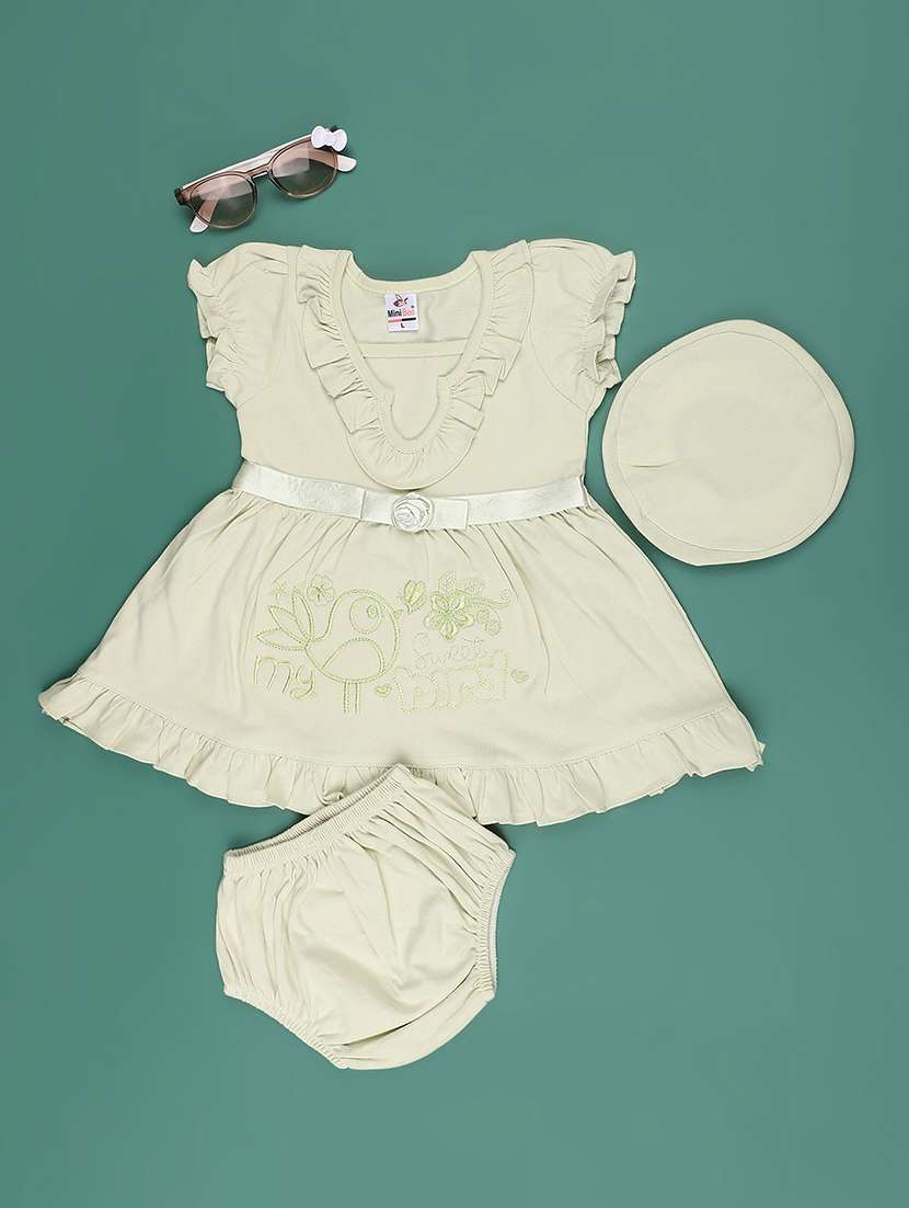 green cotton infant frock - 22337394 -  Standard Image - 1