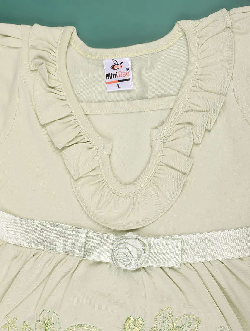 green cotton infant frock - 22337394 -  Standard Image - 4