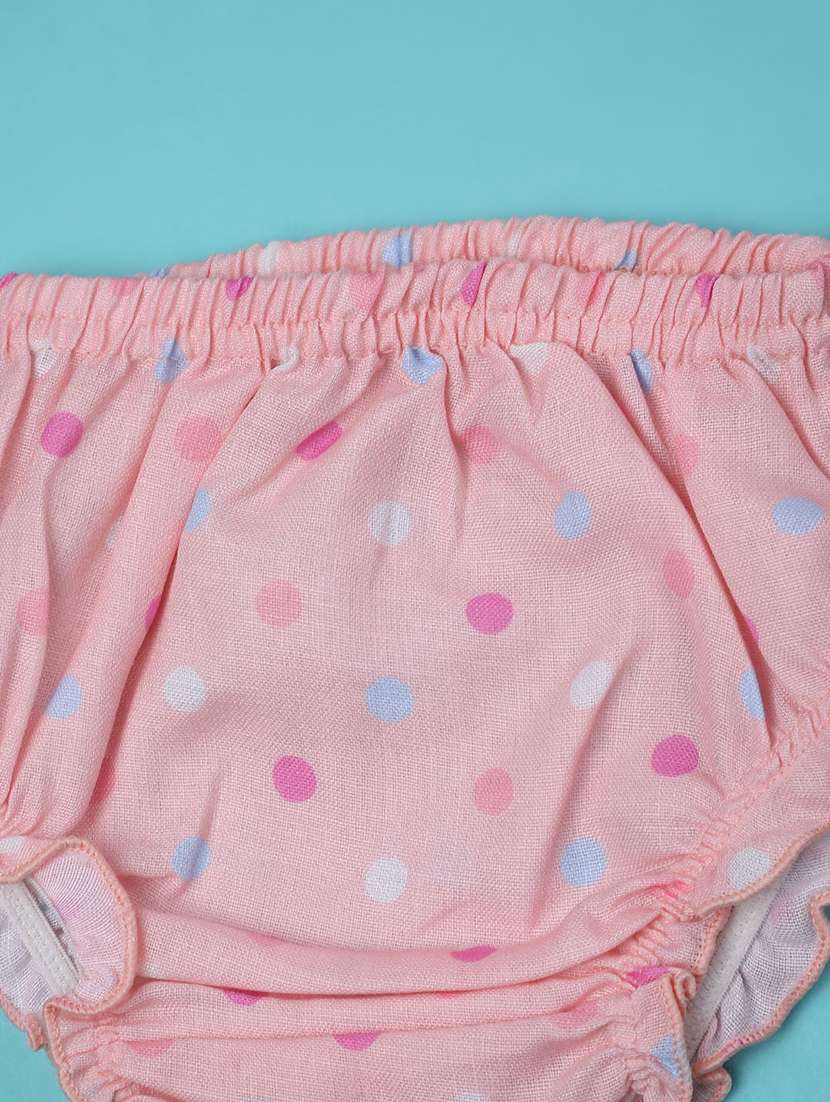 girls printed short sleeve frock with blommer - 22337402 -  Standard Image - 4