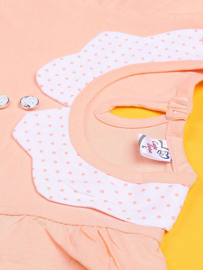 girls printed short sleeve frock with blommer - 22337442 -  Standard Image - 4