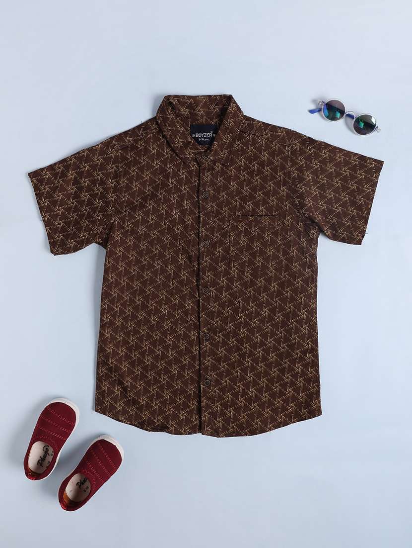 boys printed short sleeve collared shirt - 22337447 -  Standard Image - 1