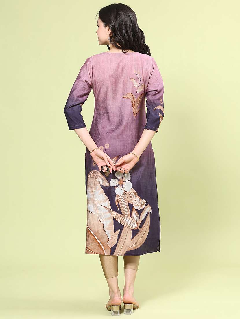 maroon cotton straight kurta - 22337486 -  Standard Image - 4