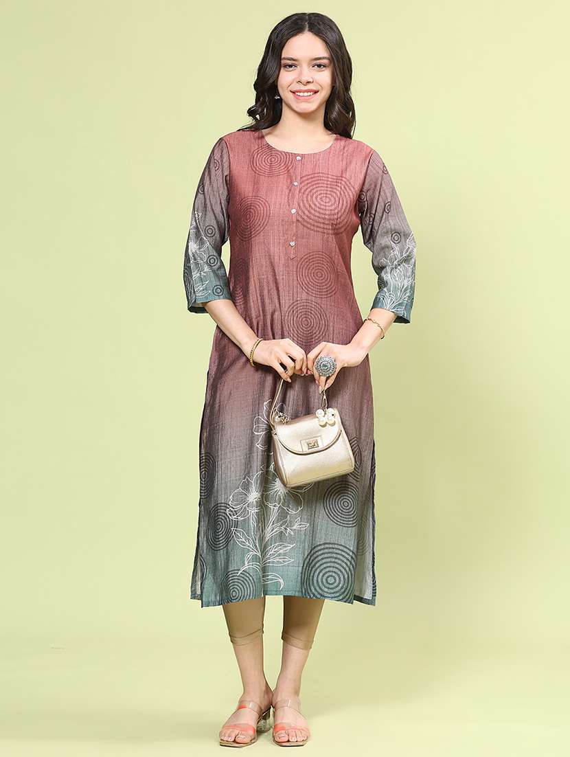 orange cotton straight kurta