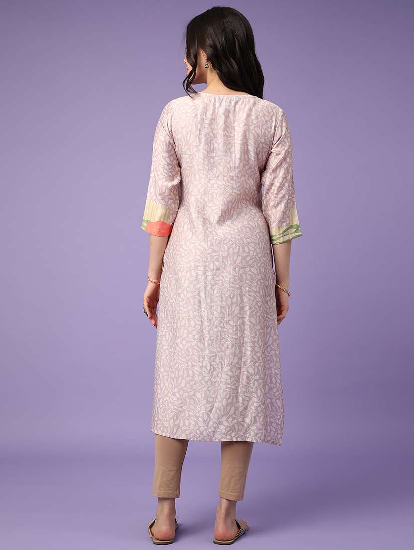 purple cotton straight kurta - 22337496 -  Standard Image - 4