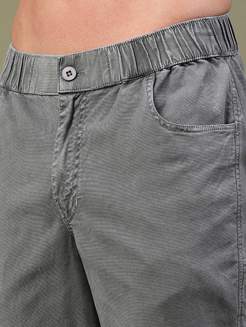 men solid mid rise chinos casual trouser - 22337503 -  Standard Image - 1