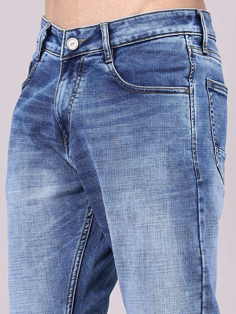 men washed mid rise full length slim fit jeans - 22337517 -  Standard Image - 1