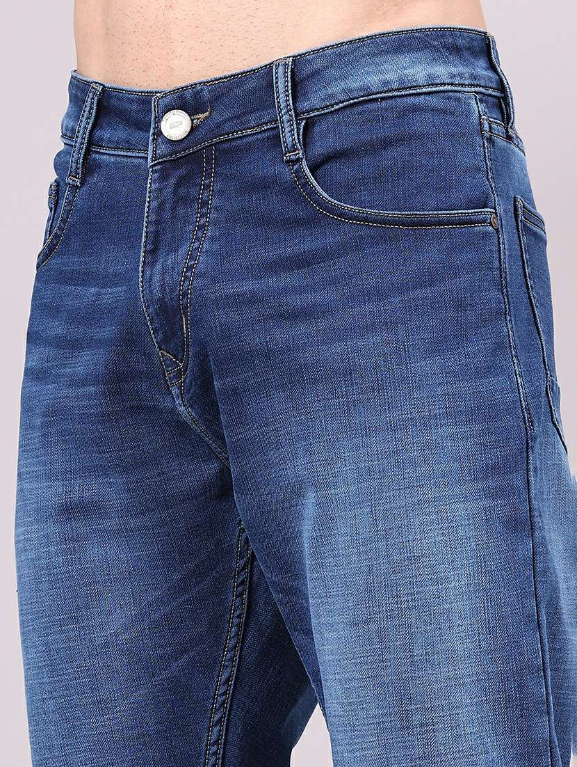 men washed mid rise full length slim fit jeans - 22337518 -  Standard Image - 1
