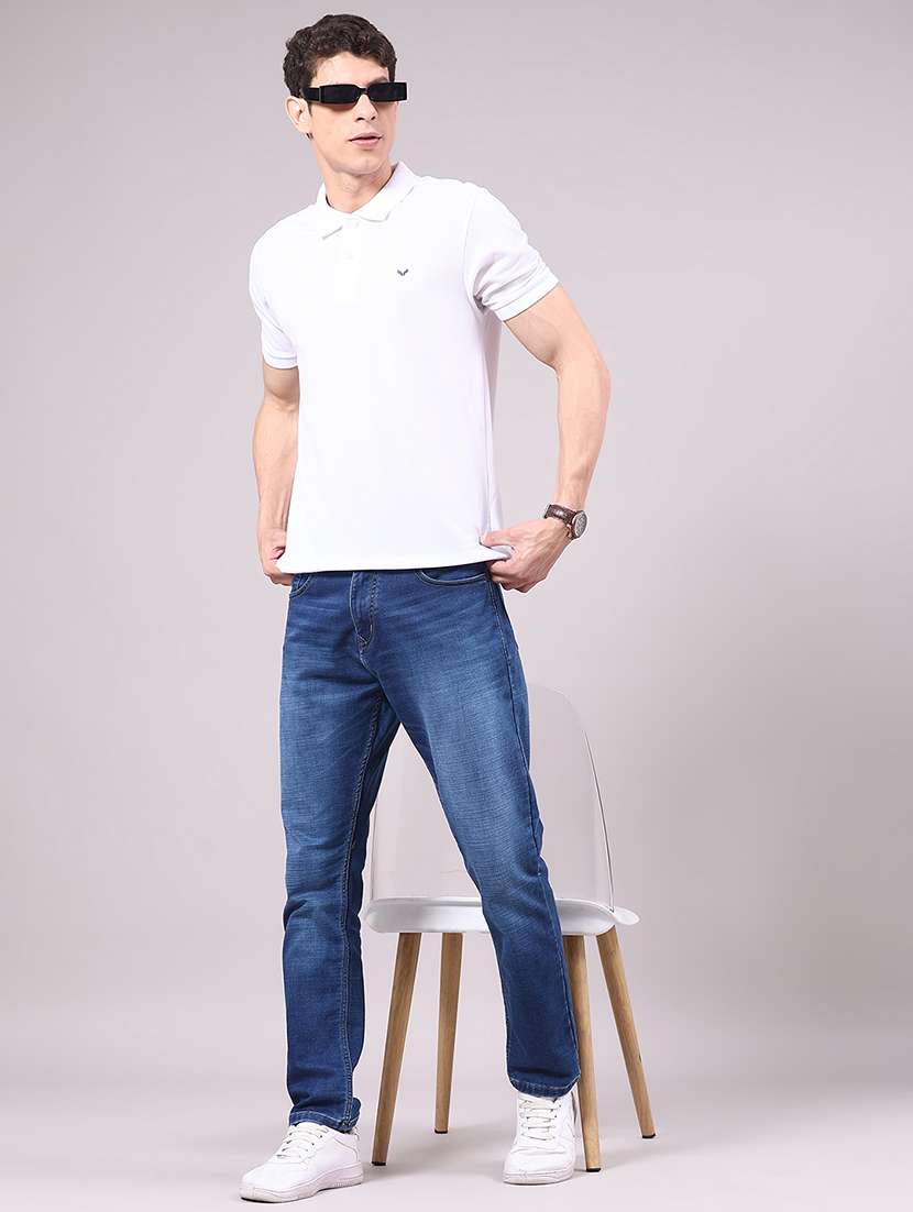 men washed mid rise full length slim fit jeans - 22337518 -  Standard Image - 4
