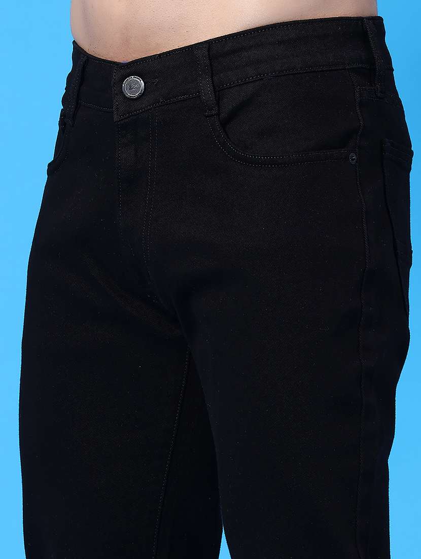 men plain mid rise full length straight jeans - 22337523 -  Standard Image - 1