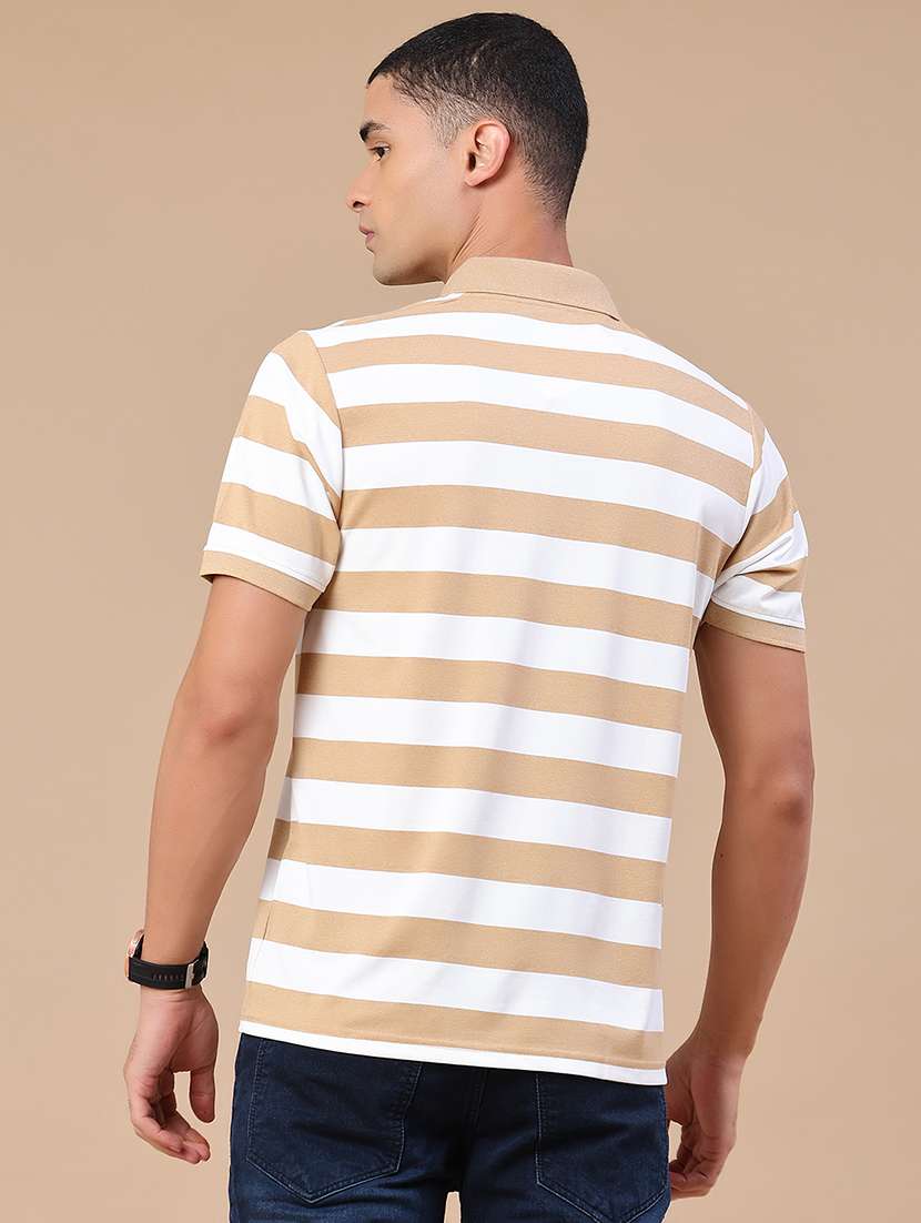 men striped short sleeve regular fit polo t-shirt - 22337554 -  Standard Image - 4