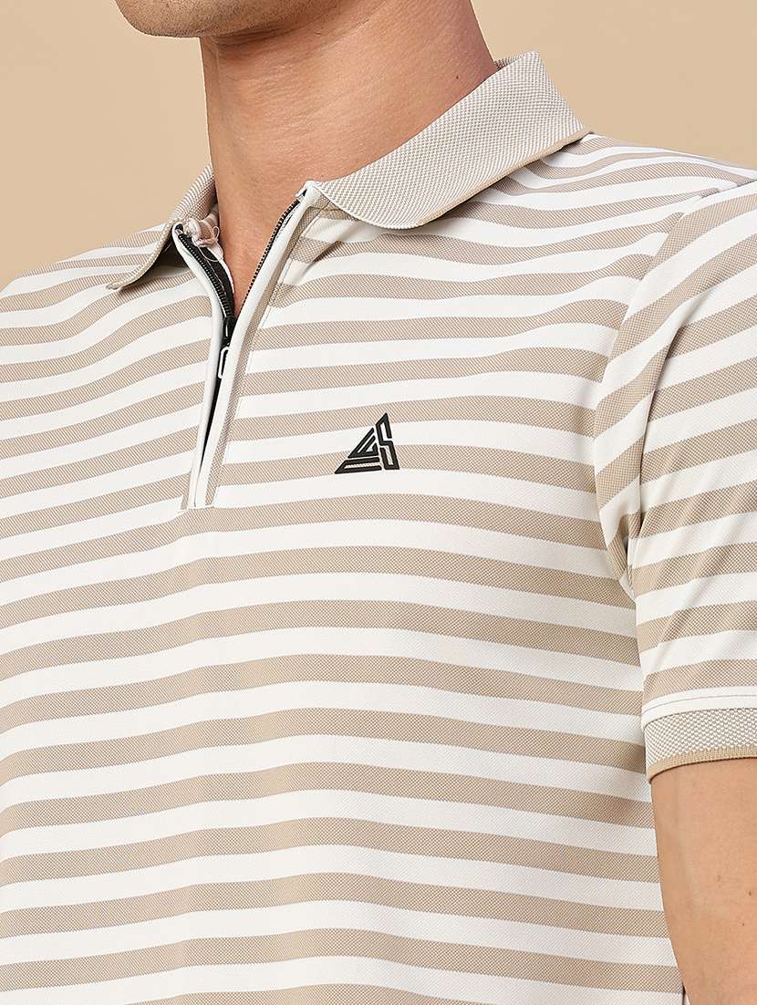 men striped short sleeve regular fit polo t-shirt - 22337556 -  Standard Image - 1