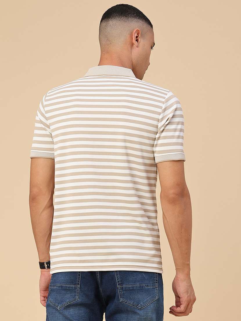 men striped short sleeve regular fit polo t-shirt - 22337556 -  Standard Image - 4