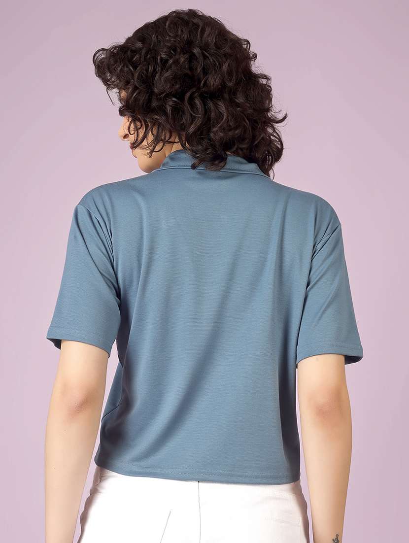 women printed short sleeve polo t-shirt - 22337586 -  Standard Image - 4